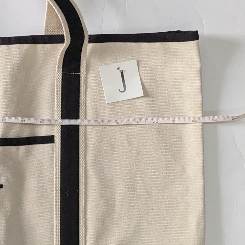 Sturdy But Stylish Canvas Tote with Black Trim & Initial 'J' - Picture 4 of 8